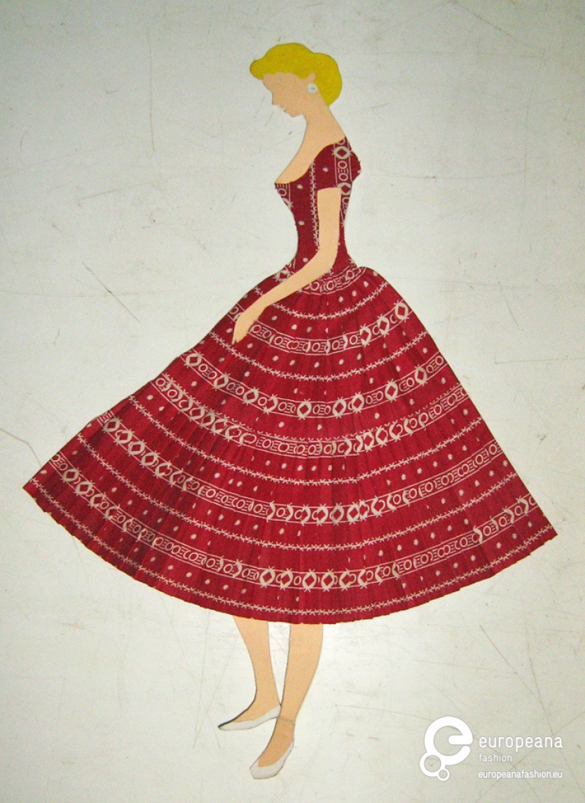 Sketch of a dress. Zora Živadinovic Davidovic
